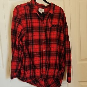 G.H. Bass & Co. Red and Black Plaid Button Down Shirt
